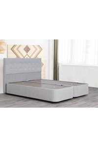 Vivense Sevgi 150 x 190 cm Başlıklı Çift Kişilik Sandıklı Baza Seti Gri