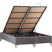 Weltew Home Concord 160 x 200 cm Ayrılabilen Başlıksız Çift Kişilik Sandıklı Baza Gri