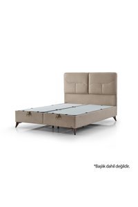 Armis Soft Touch 150 x 200 cm Ayrılabilen Başlıksız Çift Kişilik Sandıklı Baza Bej