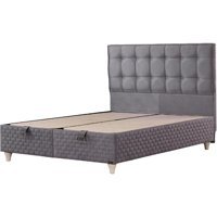Md Sleep 150 x 200 cm Ayrılabilen Başlıksız Çift Kişilik Sandıklı Baza Antrasit