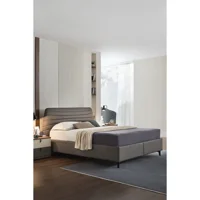 Enza Home Cordell 160 x 200 cm Ayrılabilen Başlıklı Çift Kişilik Sandıklı Baza Seti Gri