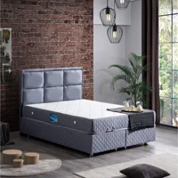 Setay Orthosoft 200 x 160 cm Ayrılabilen Yataklı Başlıklı Çift Kişilik Sandıklı Baza Seti Açık Mavi