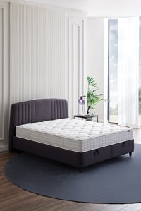 Yataş Canto 180 x 200 cm Yataklı Başlıklı Çift Kişilik Sandıklı Baza Seti Antrasit