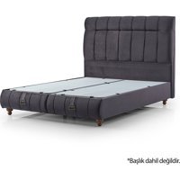 Armis Barok 200 x 200 cm Başlıksız Çift Kişilik Sandıklı Baza Antrasit
