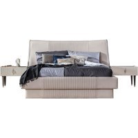 Berrak Mobilya Creo 160 x 200 cm Başlıksız Çift Kişilik Sandıklı Baza Bej