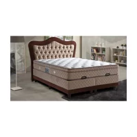 Zelis Mobilya Comford 160 x 200 cm Yataklı Başlıklı Çift Kişilik Sandıklı Baza Seti Kahverengi