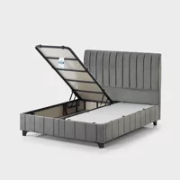 Armis Alegra 120 x 200 cm Başlıksız Çift Kişilik Sandıklı Baza Antrasit
