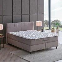 Yataş Supreme Sleep 140 x 190 cm Yataklı Başlıklı Çift Kişilik Sandıklı Baza Seti Bej