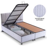 Alf Cyristal Plus 200 x 160 cm Ayrılabilen Başlıklı Çift Kişilik Sandıklı Baza Seti Beyaz