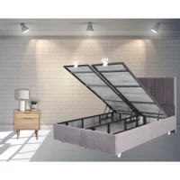 Berksan Uyku Dünyası 120 x 200 cm Başlıklı Çift Kişilik Sandıklı Baza Krem
