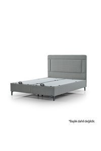Armis Aqua 150 x 200 cm Başlıksız Çift Kişilik Sandıklı Baza Gri