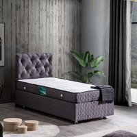 Setay Vita 200 x 160 cm Başlıklı Çift Kişilik Sandıklı Baza Seti Antrasit