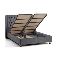 Md Zenith 200 x 200 cm Ayrılabilen Başlıksız Çift Kişilik Sandıklı Baza Gri