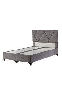 Hammak Home Geometry 150 x 200 cm Ayrılabilen Başlıklı Çift Kişilik Sandıklı Baza Seti Kahverengi