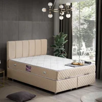 Setay Tetra 180 x 200 cm Ayrılabilen Yataklı Başlıklı Çift Kişilik Sandıklı Baza Seti Bej