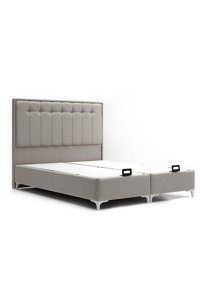 Divona Home Angel 160 x 200 cm Ayrılabilen Başlıklı Çift Kişilik Sandıklı Baza Seti Gri