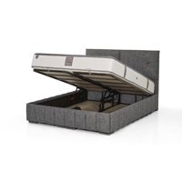 Md Prag 160 x 200 cm Ayrılabilen Başlıklı Çift Kişilik Sandıklı Baza Seti Gri
