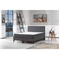İpek Mobilya Ecostil 150 x 200 cm Başlıklı Çift Kişilik Baza Seti Gri