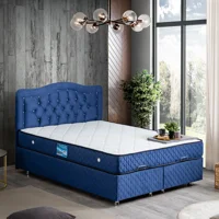 Setay Şah 180 x 200 cm Ayrılabilen Başlıklı Çift Kişilik Sandıklı Baza Seti Lacivert