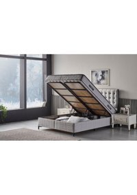 Md Rönesans 160 x 200 cm Ayrılabilen Başlıklı Çift Kişilik Sandıklı Baza Seti Beyaz