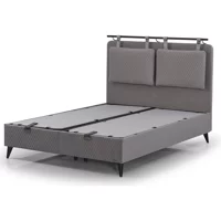 Armis Bamboo 120 x 200 cm Başlıksız Çift Kişilik Sandıklı Baza Gri