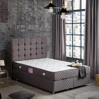 Setay Duke 150 x 200 cm Ayrılabilen Başlıklı Çift Kişilik Sandıklı Baza Seti Antrasit