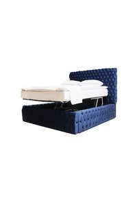 Lotus Yatak 120 x 200 cm Çekmeceli Başlıklı Çift Kişilik Sandıklı Baza Lacivert