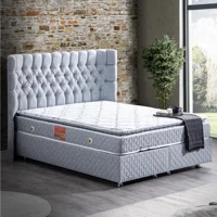 Setay Napoli 200 x 150 cm Ayrılabilen Yataklı Başlıklı Çift Kişilik Sandıklı Baza Seti Gri