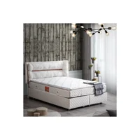 Setay Barselona 180 x 200 cm Ayrılabilen Başlıklı Çift Kişilik Sandıklı Baza Seti Krem