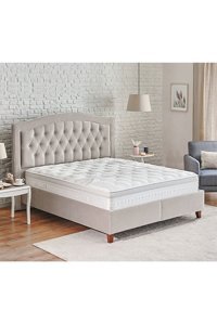 Yataş Tesla Sleep 160 x 200 cm Ayrılabilen Yataklı Başlıklı Çift Kişilik Sandıklı Baza Seti Bej