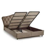 Md Atlas 160 x 200 cm Ayrılabilen Başlıklı Çift Kişilik Sandıklı Baza Seti Vizon