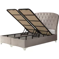 Hammak Home Loft 180 x 200 cm Ayrılabilen Başlıklı Çift Kişilik Sandıklı Baza Seti Pembe
