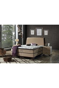 Atlas Royal 160 x 200 cm Ayrılabilen Başlıksız Çift Kişilik Sandıklı Baza Bej