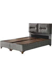Hammak Home Indıgo 160 x 200 cm Ayrılabilen Başlıklı Çift Kişilik Sandıklı Baza Seti Kahverengi