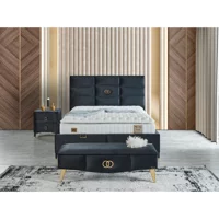 Arleno Bedding Boss 160 x 200 cm Ayrılabilen Yataklı Başlıklı Çift Kişilik Sandıklı Baza Seti Lacivert