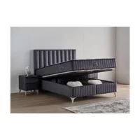Md Lidya 150 x 200 cm Ayrılabilen Başlıksız Çift Kişilik Sandıklı Baza Antrasit