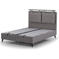 Armis Bamboo 150 x 200 cm Başlıksız Çift Kişilik Sandıklı Baza Gri