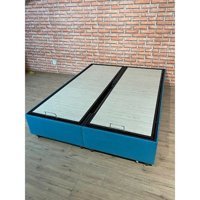 İpek Mobilya Manolya 140 x 190 cm Başlıksız Çift Kişilik Sandıklı Baza Mavi