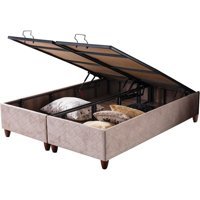 Weltew Home Ottoman 180 x 200 cm Ayrılabilen Başlıksız Çift Kişilik Sandıklı Baza Krem