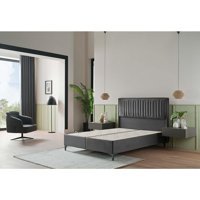 Bellona Petra Plus 100 x 200 cm Ayrılabilen Başlıksız Çift Kişilik Sandıklı Baza Antrasit