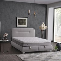 Armis Space 200 x 200 cm Yataklı Başlıklı Çift Kişilik Sandıklı Baza Seti Bej