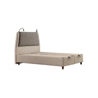 Md Eynur 150 x 200 cm Ayrılabilen Başlıksız Çift Kişilik Sandıklı Baza Bej