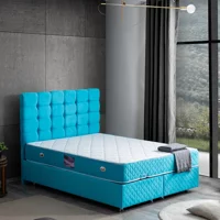 Setay Duke 140 x 190 cm Ayrılabilen Başlıklı Çift Kişilik Sandıklı Baza Seti Turkuaz