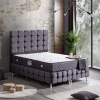 Setay Duke Lüx 160 x 200 cm Ayrılabilen Yataklı Başlıklı Çift Kişilik Sandıklı Baza Seti Antrasit