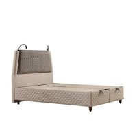 Mobilya Dükkanım Eynur 150 x 200 cm Başlıksız Çift Kişilik Sandıklı Baza Krem