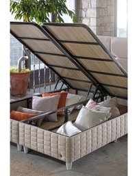 Md Setra 140 x 200 cm Ayrılabilen Başlıksız Çift Kişilik Sandıklı Baza Seti Kemik