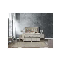 Tutku Yatak Wool Touch 100 x 190 cm Yataklı Başlıklı Çift Kişilik Sandıklı Baza Seti Gri