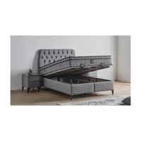 Md Elia 150 x 200 cm Ayrılabilen Başlıksız Çift Kişilik Sandıklı Baza Antrasit