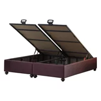 Weltew Home Bella 150 x 200 cm Ayrılabilen Başlıksız Çift Kişilik Sandıklı Baza Bordo