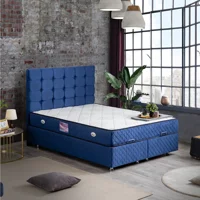 Setay Duke 150 x 200 cm Ayrılabilen Yataklı Başlıklı Çift Kişilik Sandıklı Baza Seti Lacivert